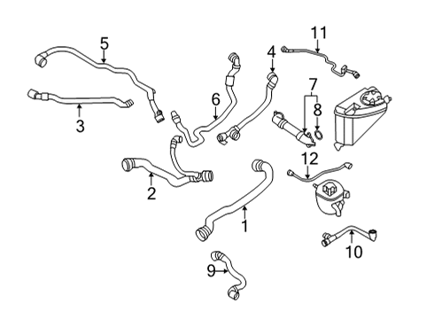 2020 BMW 840i Gran Coupe Hoses & Pipes Expansion Tank-Cylinde Pipe Diagram for 17128678509