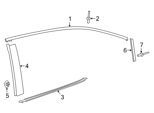 2022 Toyota Corolla Exterior Trim - Rear Door Applique Diagram for 75761-02120