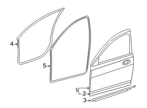 2009 Chrysler Sebring Front Door WEATHERSTRIP-Front Door Mounted Diagram for 5074512AD