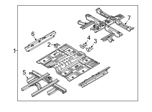 2020 Kia Sorento Floor & Rails Bracket Assembly-Amp Diagram for 65107C5000