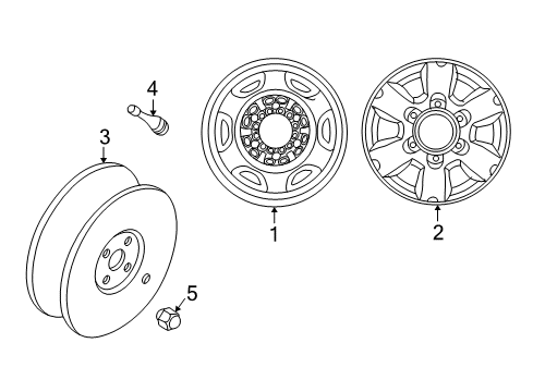 2001 Nissan Frontier Wheels Spare Tire Wheel Assembly Diagram for 40300-9Z080
