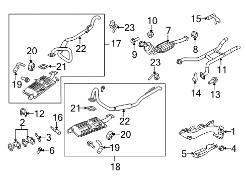 2008 Ford Crown Victoria Exhaust Components Converter Diagram for 6W1Z-5E212-B