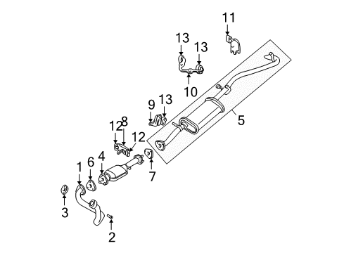 2000 GMC Sonoma Exhaust Components Bracket-Catalytic Converter Hanger Diagram for 15987369