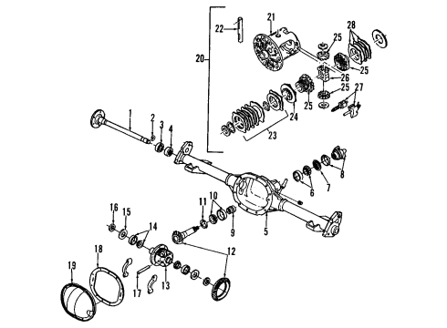 2004 Chevrolet S10 Rear Axle, Differential, Propeller Shaft Axle Shaft Bearing Diagram for 12471606