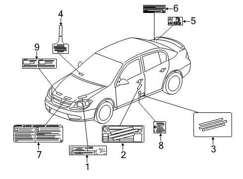 2012 Chevrolet Volt Information Labels AC Label Diagram for 20967991