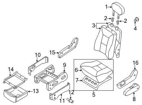 1999 Nissan Quest Front Seat Components Cushion Assy-Front Seat Diagram for 87300-7B301