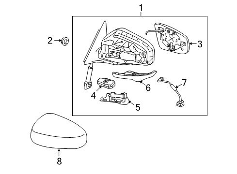 2014 Infiniti QX70 Parking Aid Inside Mirror Body Cover, Right Diagram for K6373-1BA0A