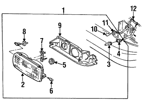 1991 Buick Roadmaster Headlamps Harness Asm-Fwd Lamp Wiring Diagram for 12086255