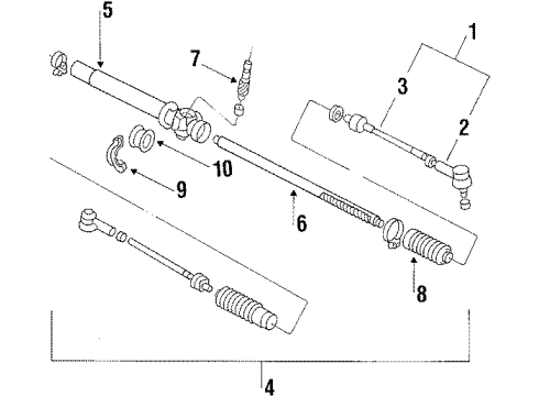 1985 Nissan Stanza Steering Gear & Linkage Hose & Tube Set Diagram for 49710-D1600