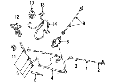 1993 Cadillac Fleetwood P/S Pump & Hoses, Steering Gear & Linkage Bracket Diagram for 10105286