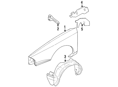 1997 Oldsmobile 88 Fender & Components Panel-Front Wheelhouse *Black Diagram for 25624467