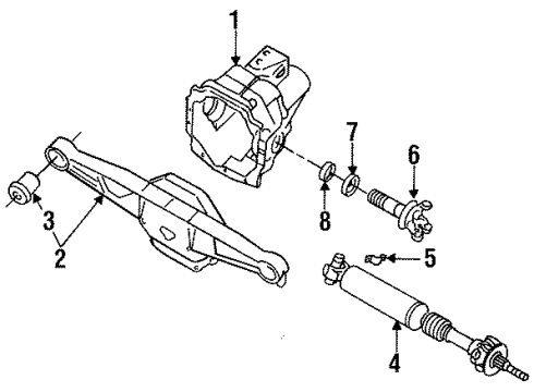 1992 Dodge Viper Rear Axle & Differential, Axle Components Clamp-U-Joint Diagram for 4428723