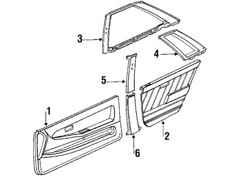 1989 Toyota Tercel Interior Trim Pillar Trim Diagram for 62411-16110-04