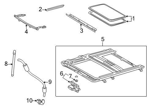 2006 Lexus LS430 Sunroof Gear Sub-Assy, Sliding Roof Drive Diagram for 63260-50060