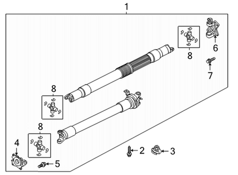 2021 Ford F-150 Drive Shaft - Rear Coupling Mount Bolt Diagram for -N800594-S100