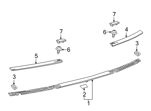 2018 Lexus RC350 High Mount Lamps Lamp Assembly, Stop Center Diagram for 81570-24070