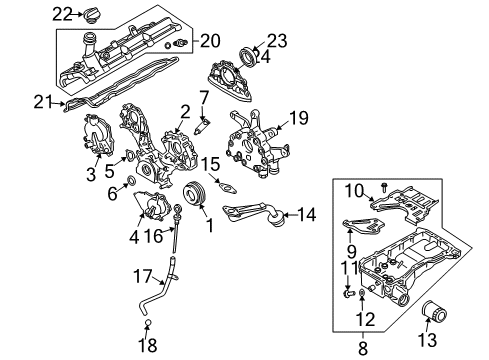 2008 Infiniti M45 Filters Cover-Belt, Back Diagram for 13570-AR000