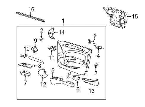 2011 Buick Lucerne Front Door Front Side Door Lock Assembly Diagram for 22742882