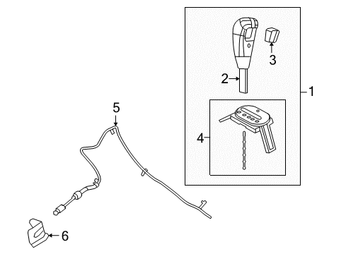 2006 Mercury Mariner Shifter Housing Knob Diagram for 5M6Z-7213-AB