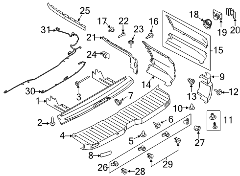 2017 Ford Transit-250 Parking Aid Reverse Sensor Retainer Diagram for DT1Z-15K861-G