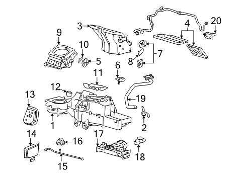 2008 Lincoln Mark LT Blower Motor & Fan Vacuum Motor Retainer Diagram for -W701696-S437