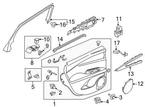 2016 Lincoln MKX Rear Door Belt Weatherstrip Diagram for FA1Z-5825860-B