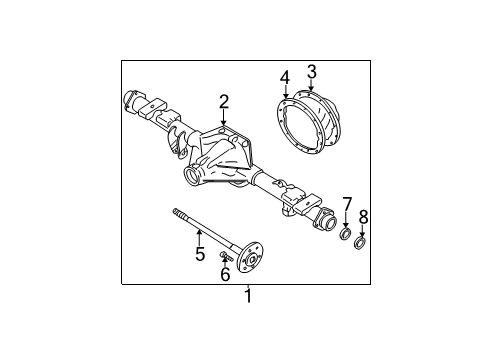 2006 GMC Envoy Axle Housing - Rear Rear Axle Assembly (4.10 Ratio) Diagram for 15939021