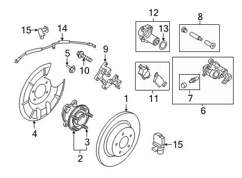 2020 Lincoln Corsair Rear Brakes Caliper Mount Bolt Diagram for -W720473-S439