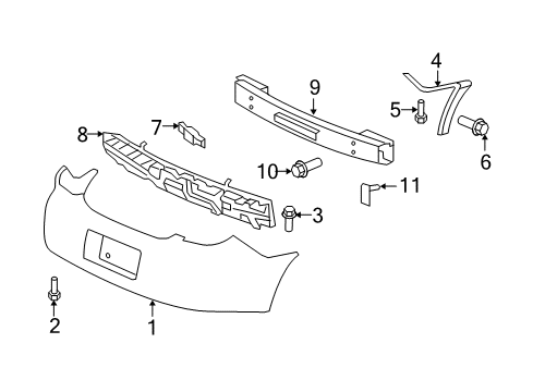 2008 Saturn Aura Rear Bumper Bumper Cover Diagram for 25782078