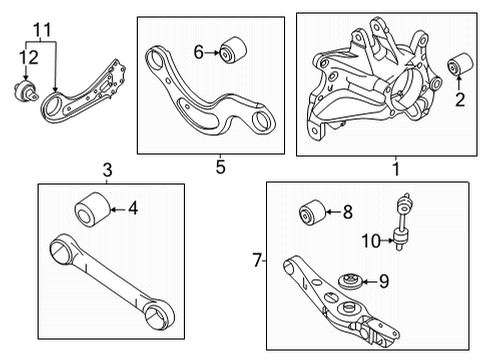 2022 Hyundai Santa Cruz Rear Suspension CARRIER ASSY-REAR AXLE, LH Diagram for 52710-K5000