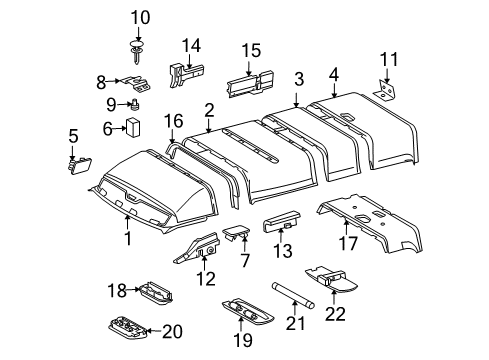 2003 Dodge Sprinter 2500 Interior Trim - Roof Lamp-Cargo Diagram for 5103764AA