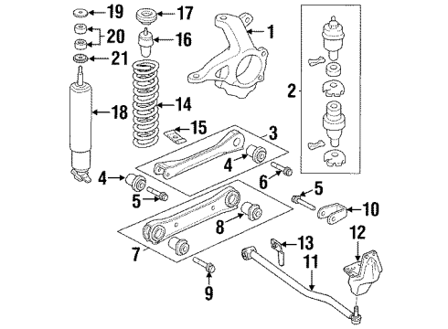 1999 Jeep Cherokee Front Suspension Components ABSORBER Pkg-Suspension Diagram for 4897412AC