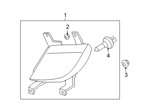 2013 Hyundai Equus Bulbs Front Passenger Side Fog Light Assembly Diagram for 92202-3N010