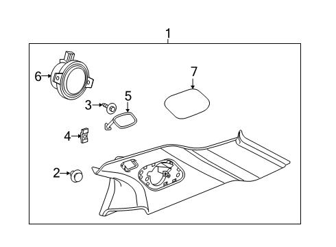 2020 Cadillac XT4 Interior Trim - Quarter Panels Upper Quarter Trim Diagram for 84543349