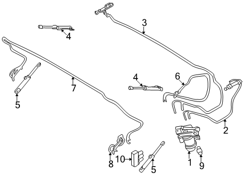 2005 BMW M3 Convertible Top Cylinder, Left, Tensioner Diagram for 54347025599