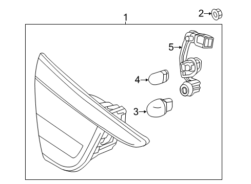 2015 Buick Verano Backup Lamps Back Up Lamp Assembly Diagram for 22985775