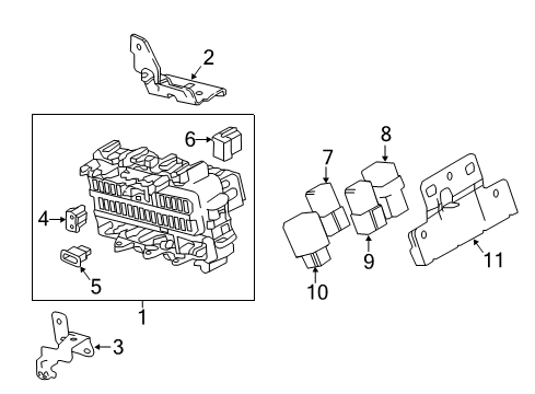 2022 Nissan Rogue Sport Fuse & Relay Block Assembly-Junction Diagram for 24350-4CL0B