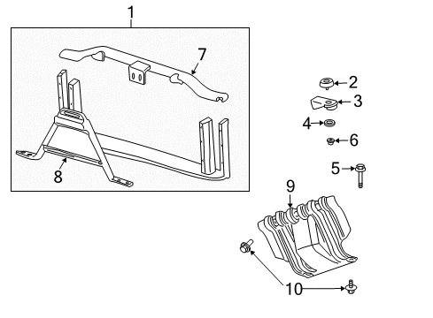 2007 GMC Sierra 1500 Radiator Support Mount Bolt Diagram for 15766752