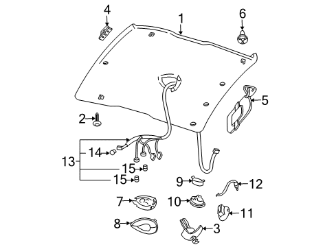 1998 Chevrolet Cavalier Interior Trim - Roof Tape Retainer Diagram for 10249241