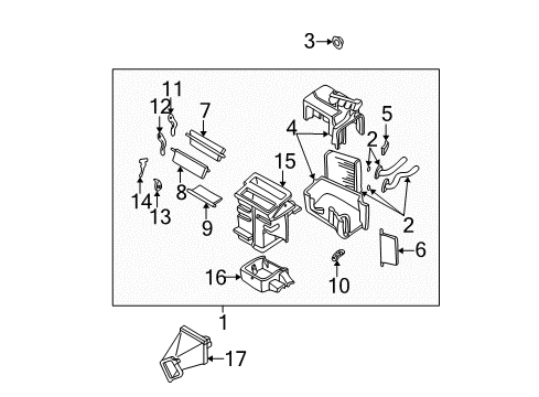 2000 Nissan Xterra Heater Core & Control Valve Heating Unit Assy-Front Diagram for 27110-7Z100