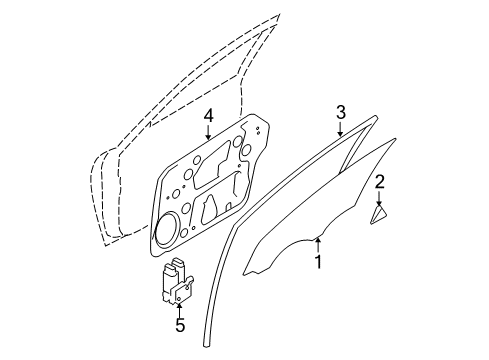 2007 Hyundai Sonata Front Door Glass-Front Door Window, LH Diagram for 82411-3K000