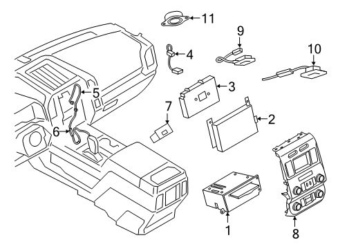 2019 Ford Expedition Navigation System Components Cable Diagram for JL1Z-14D202-BA