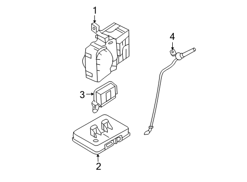 2008 Hyundai Sonata Electrical Components Keyless Entry Antenna Assembly Diagram for 95411-3K200