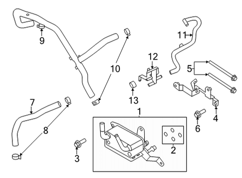 2021 Ford Bronco Oil Cooler Cooler Pipe Bolt Diagram for -W720545-S442