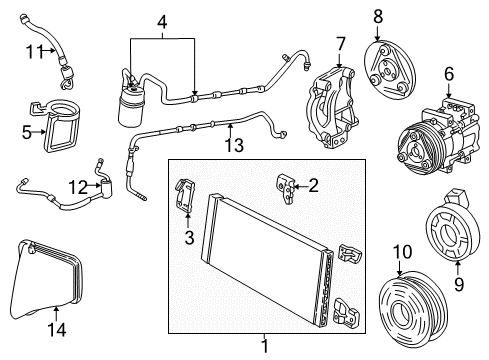 2004 Ford Taurus A/C Condenser, Compressor & Lines Hose & Tube Assembly Diagram for JU2Z19D734A