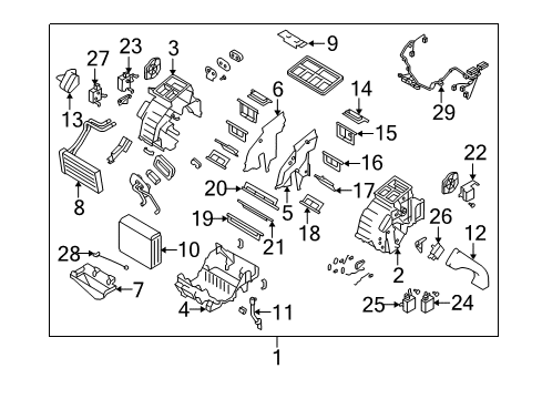 2007 Kia Amanti Air Conditioner Case-Heater Lower Diagram for 972573B000