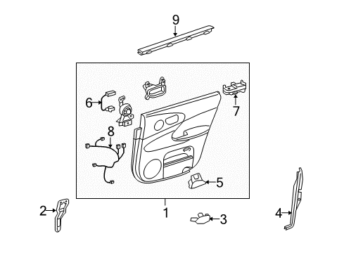 2011 Lexus GS350 Front Door Weatherstrip Assy, Rear Door Glass, Inner Diagram for 68173-30170