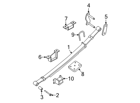 2007 Nissan Xterra Rear Suspension Components, Stabilizer Bar, Shocks & Components Spring Assembly Leaf, Rear Diagram for 55020-EA20A