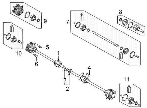 2022 Hyundai Ioniq 5 Drive Axles - Rear Clip-Front Axle Differential Side Diagram for 14630-02910