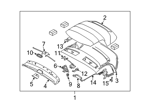 2003 BMW Z4 Top Cover & Components Holder Diagram for 54347122954
